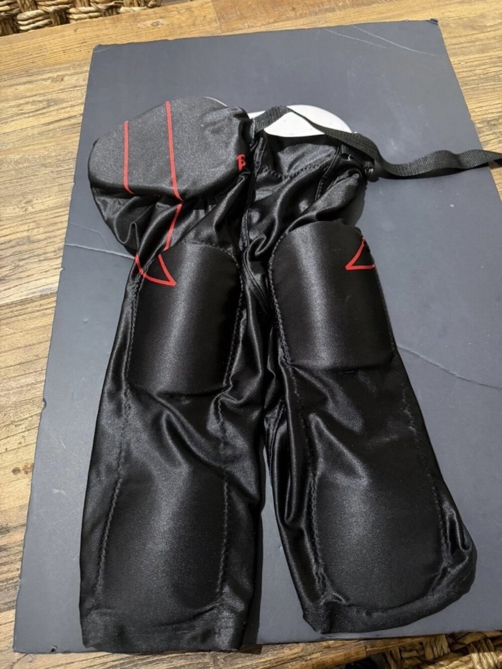 Padded Football Pants Black And Red Youth Size XL Used